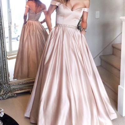 Off the Shoulder Prom Dresses,Long Party Dress,Simple Prom Dress,Off The Shoulder Party Dress