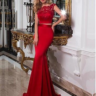 Honorable Acetate Satin, Jewel Neckline, Mermaid Evening Dresses,With Lace Appliques ,Sexy Evening Dress,Custom Made ,New Fashion