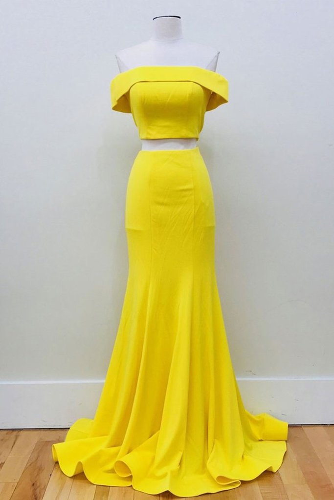 two piece dress yellow