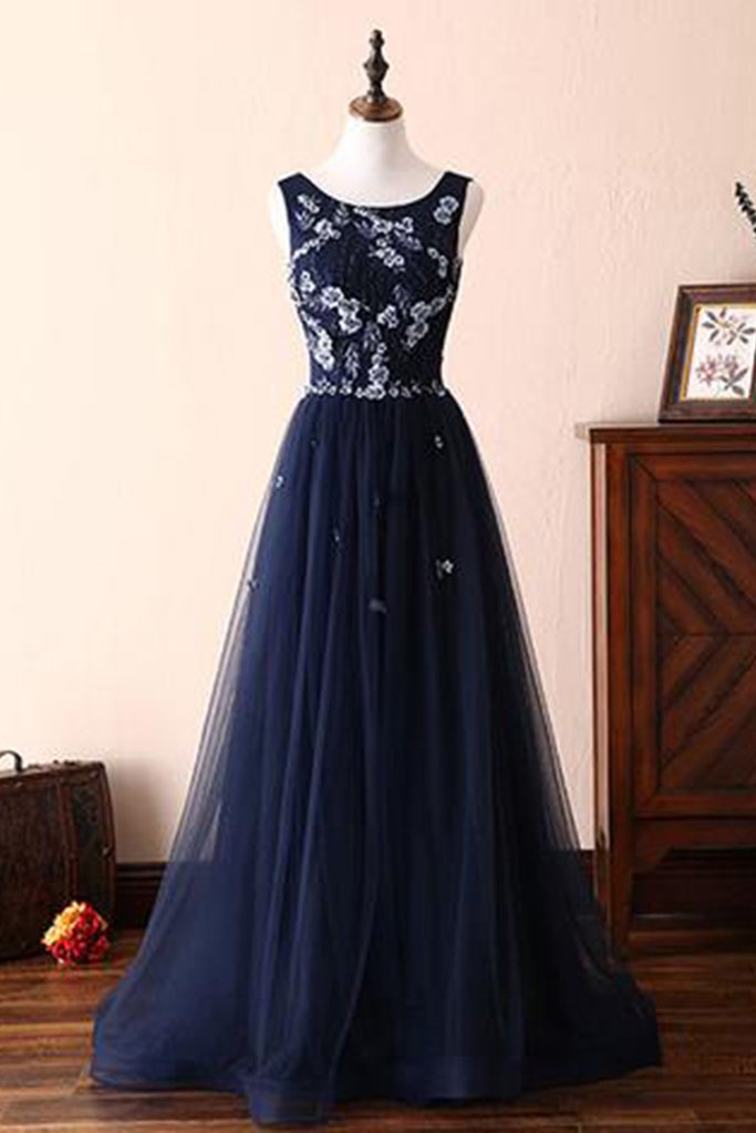 navy blue tulle dress