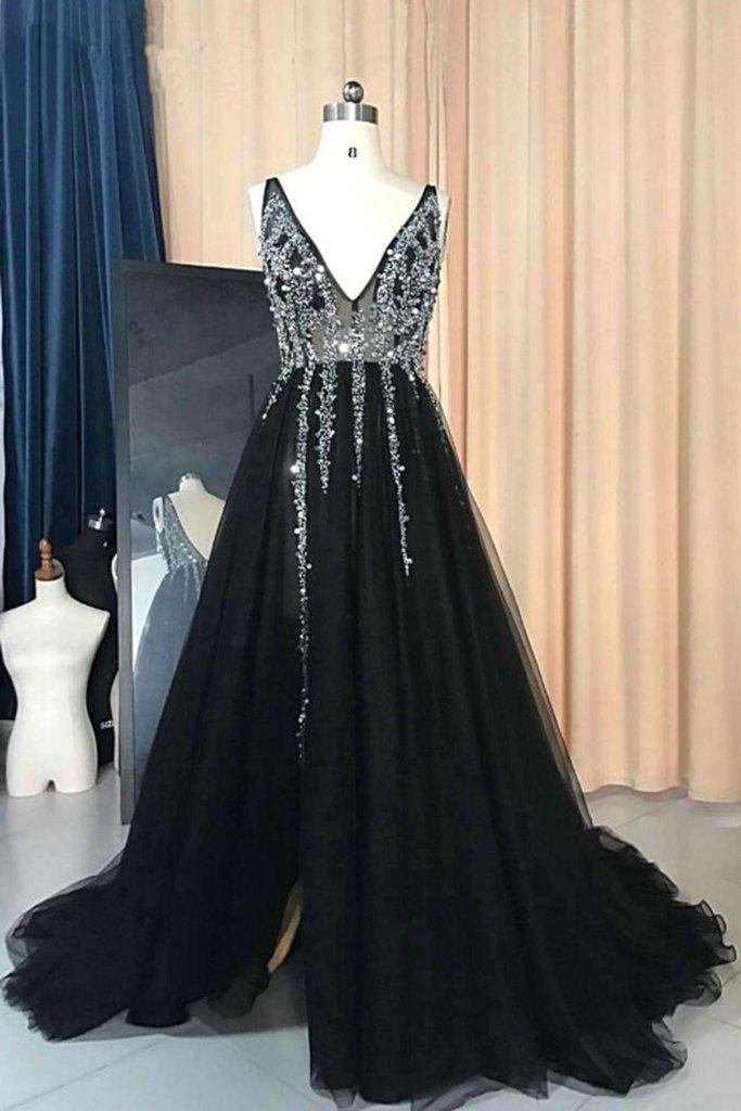 black dress with silver sequins