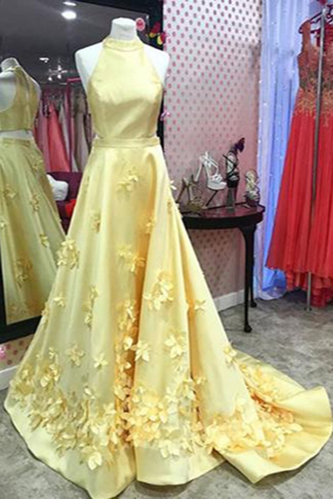 yellow spring formal dresses