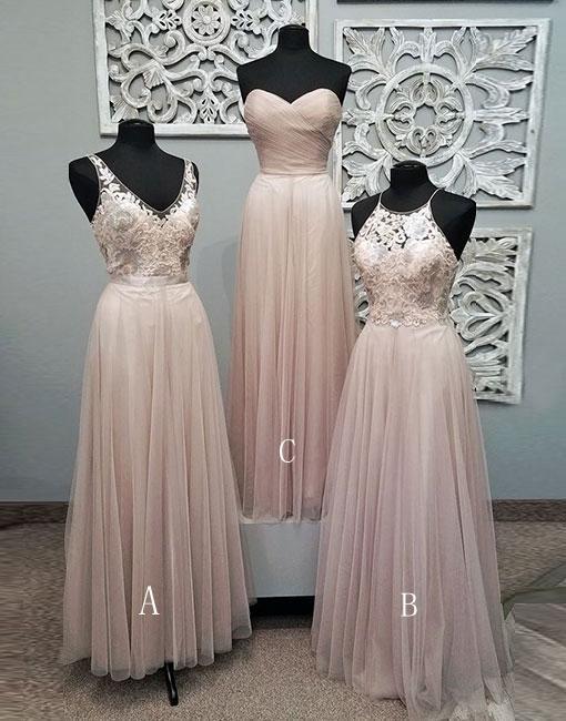 pale bridesmaid dresses