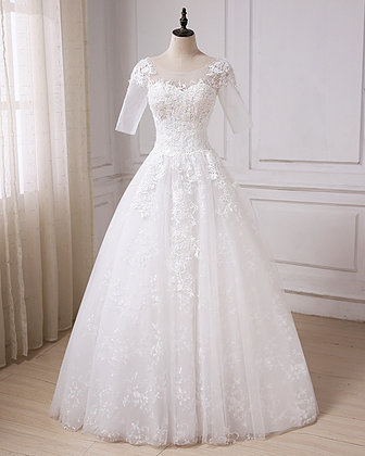 mid sleeve formal dress