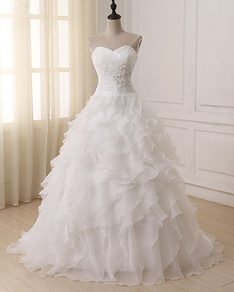 strapless wedding dress with tulle skirt