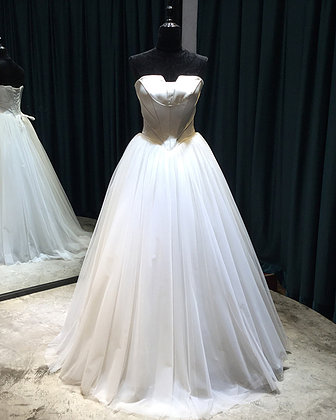 Elegant White Tulle Long Customize Evening Dress Long Wedding