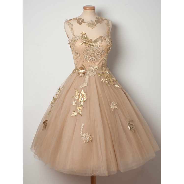 champagne short dress
