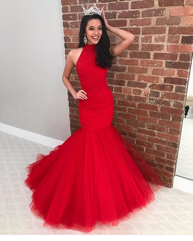 Red Prom Dresses with Tulle
