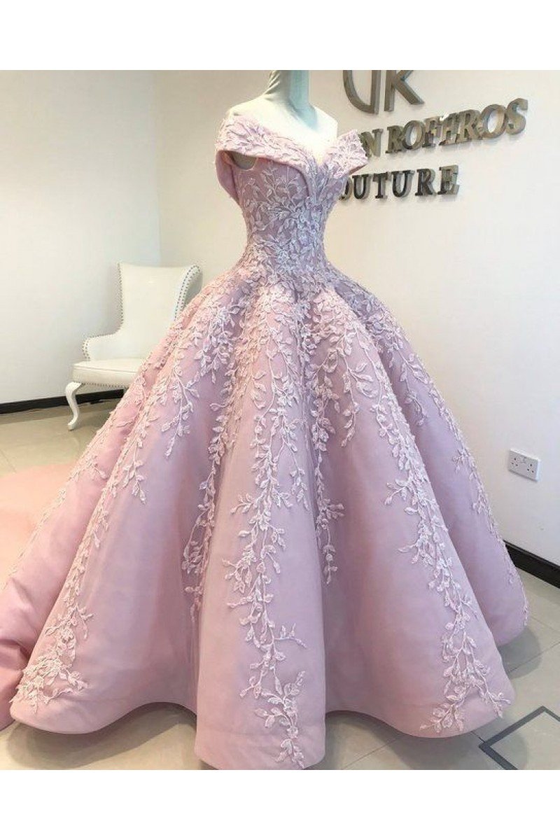 Ball Gown Off The Shoulder Lace Floor 