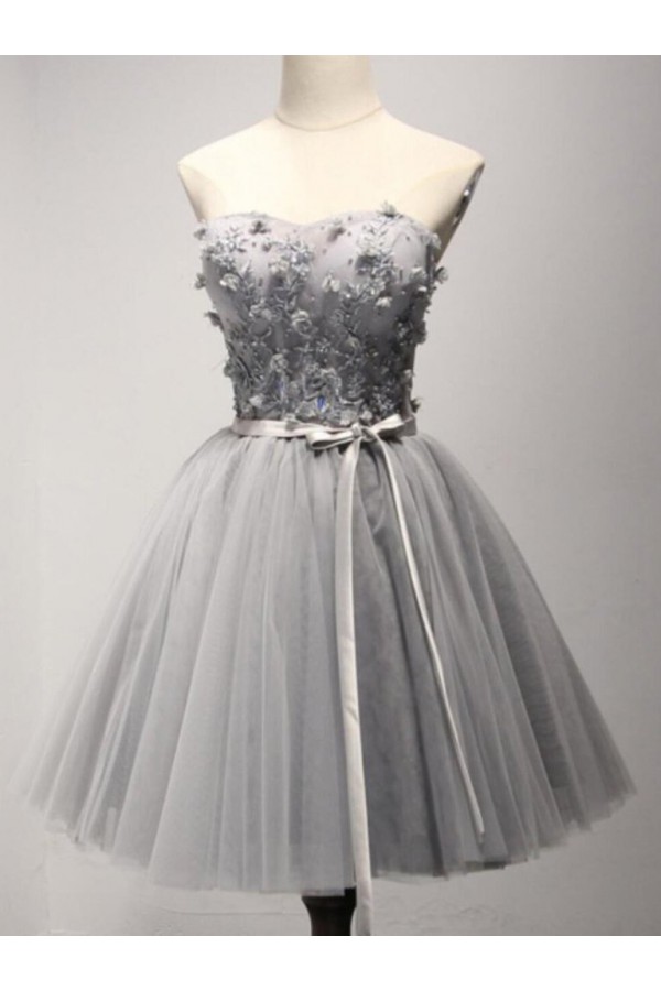 gray hoco dress