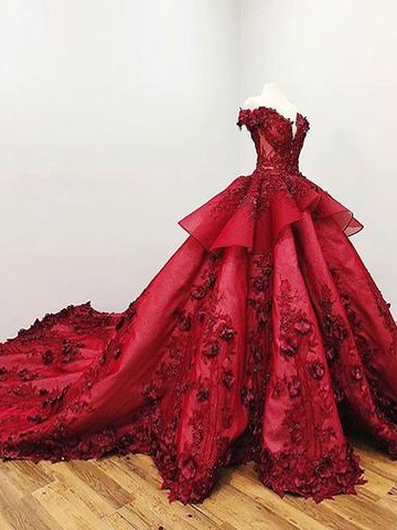 big red ball gown