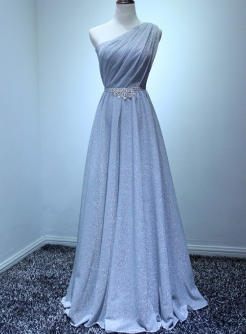 blue and silver evening dress