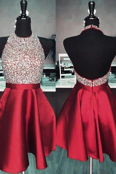 Cute Burgundy Short Prom Dresses, Homecoming Dresses, Sweet 16 Birthday Gowns, Charming Prom Dresses